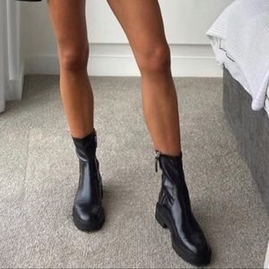 NWT ZARA ANKLE BOOTS WITH LUG SOLE